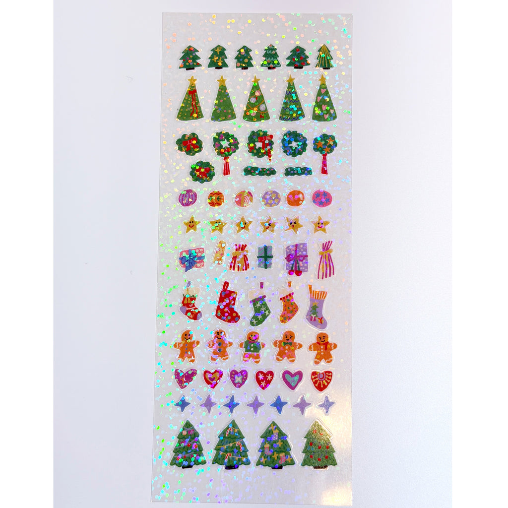 Original illustrated Christmas sticker sheet