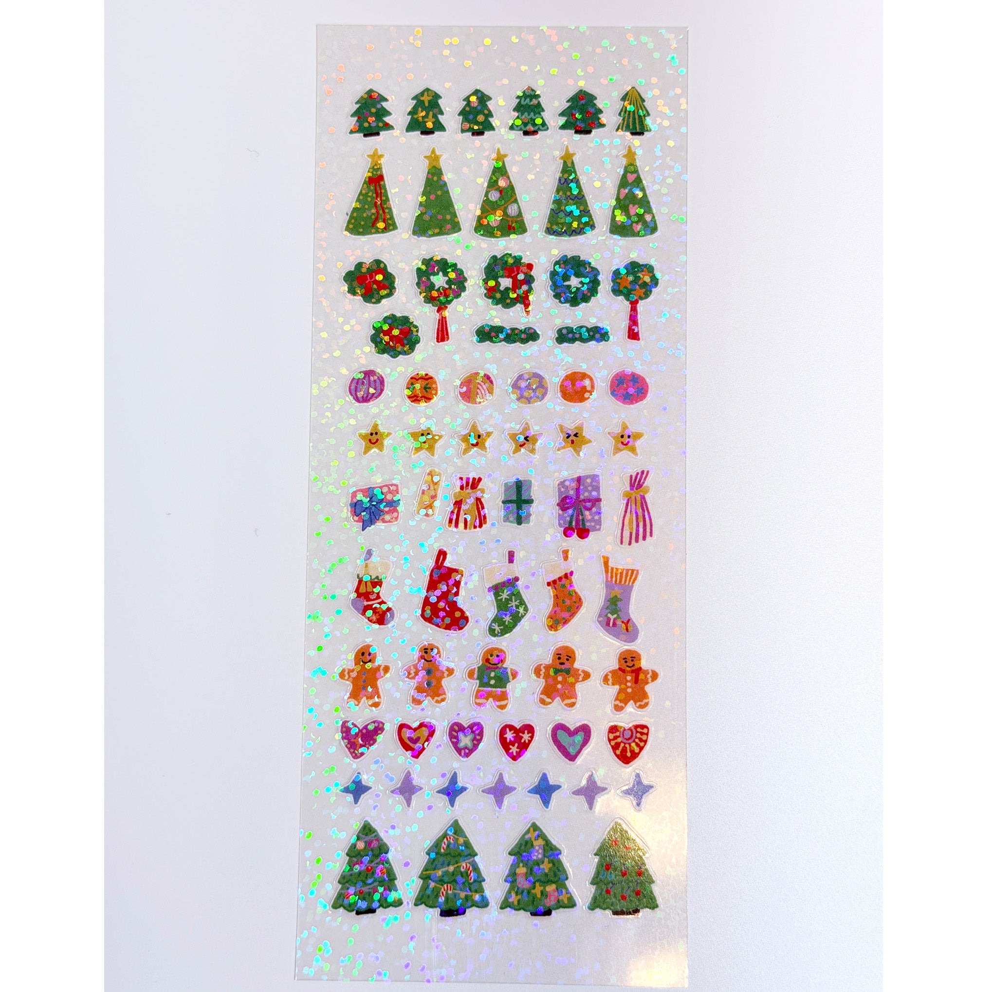 Original illustrated Christmas sticker sheet