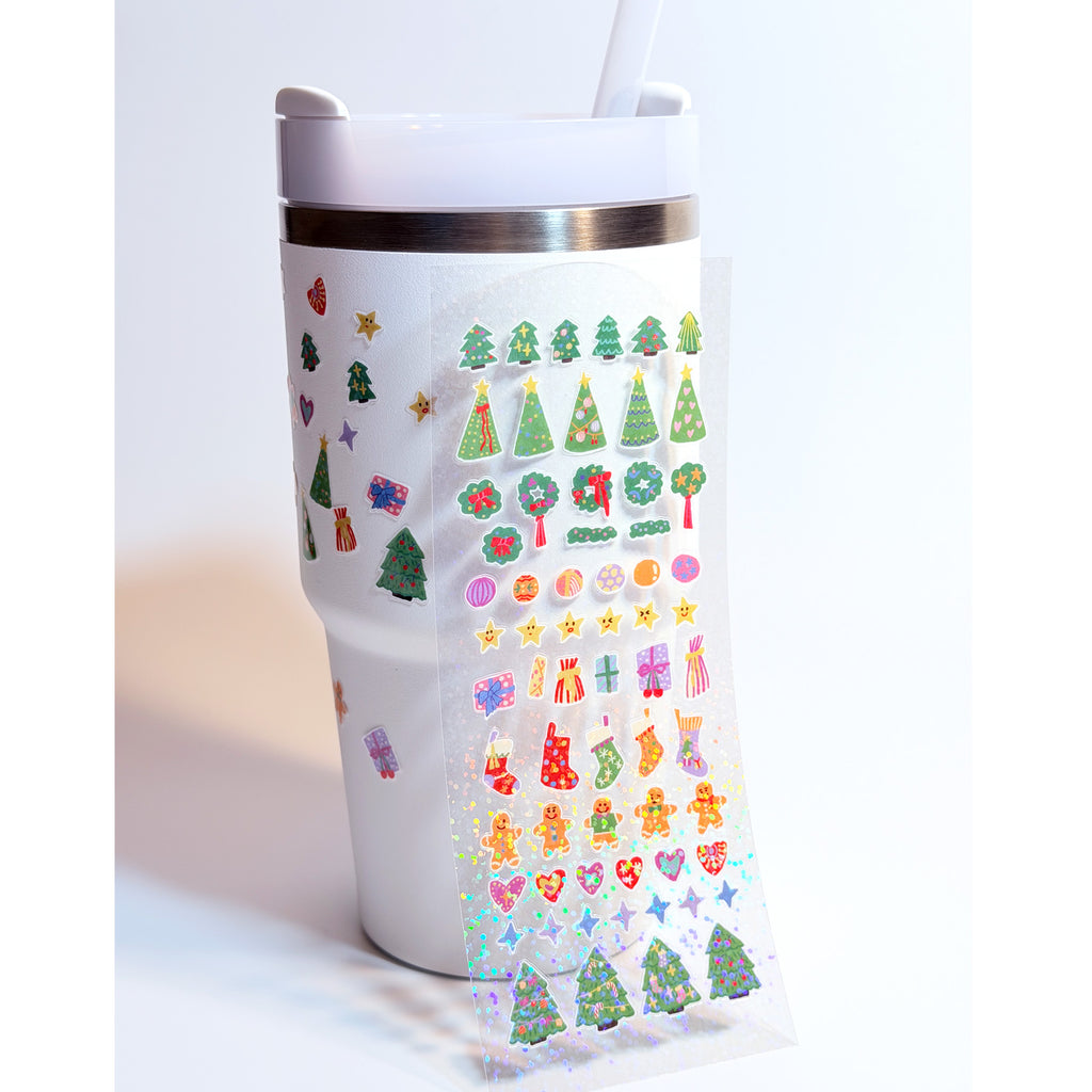 Original illustrated Christmas sticker sheet
