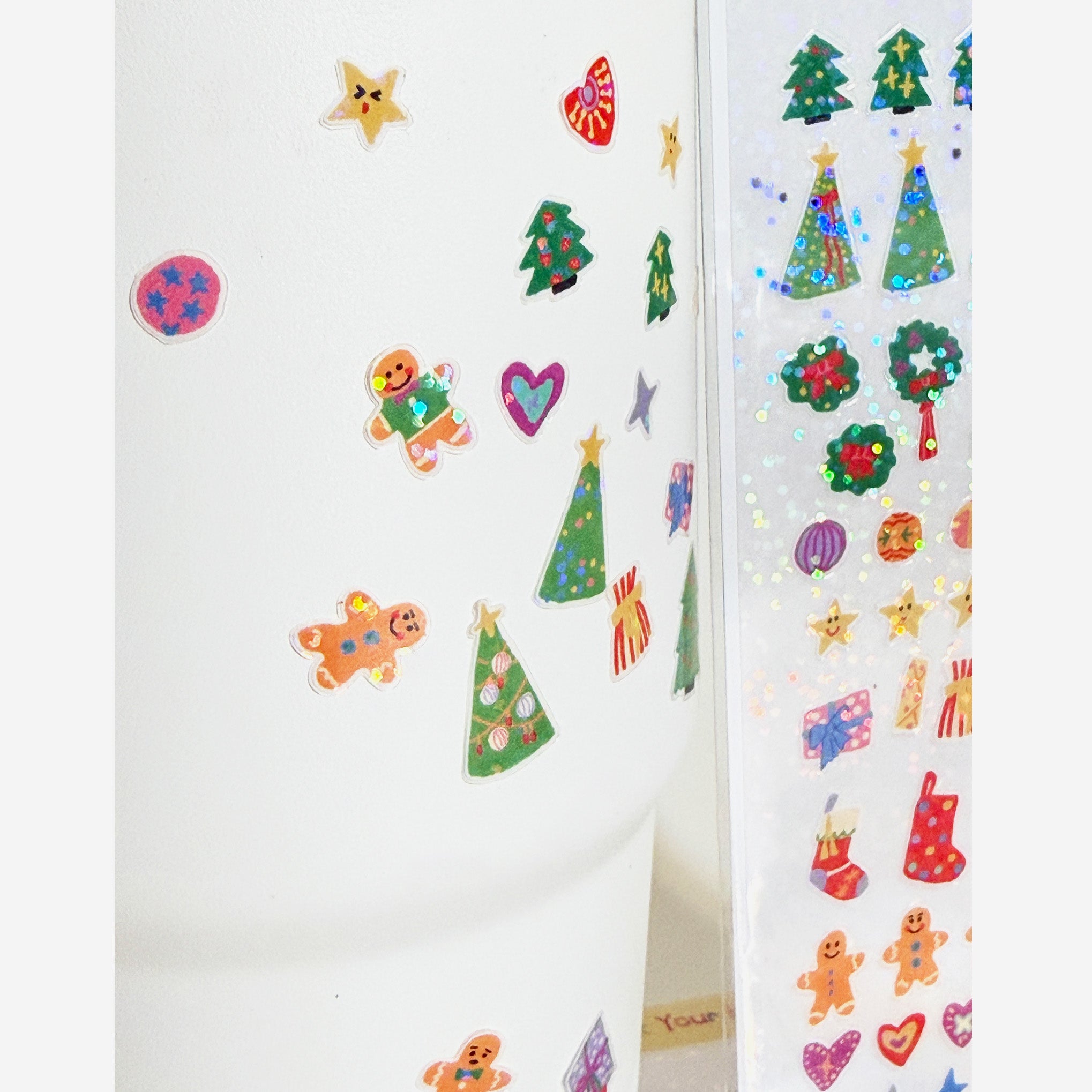 Original illustrated Christmas sticker sheet