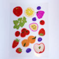 Cute Glitter Illustrated Sticker Sheet  - fruits