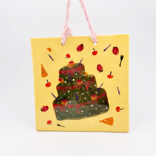 Birthday Cake Celebration Ceramic Art Tile – Sherry Li
