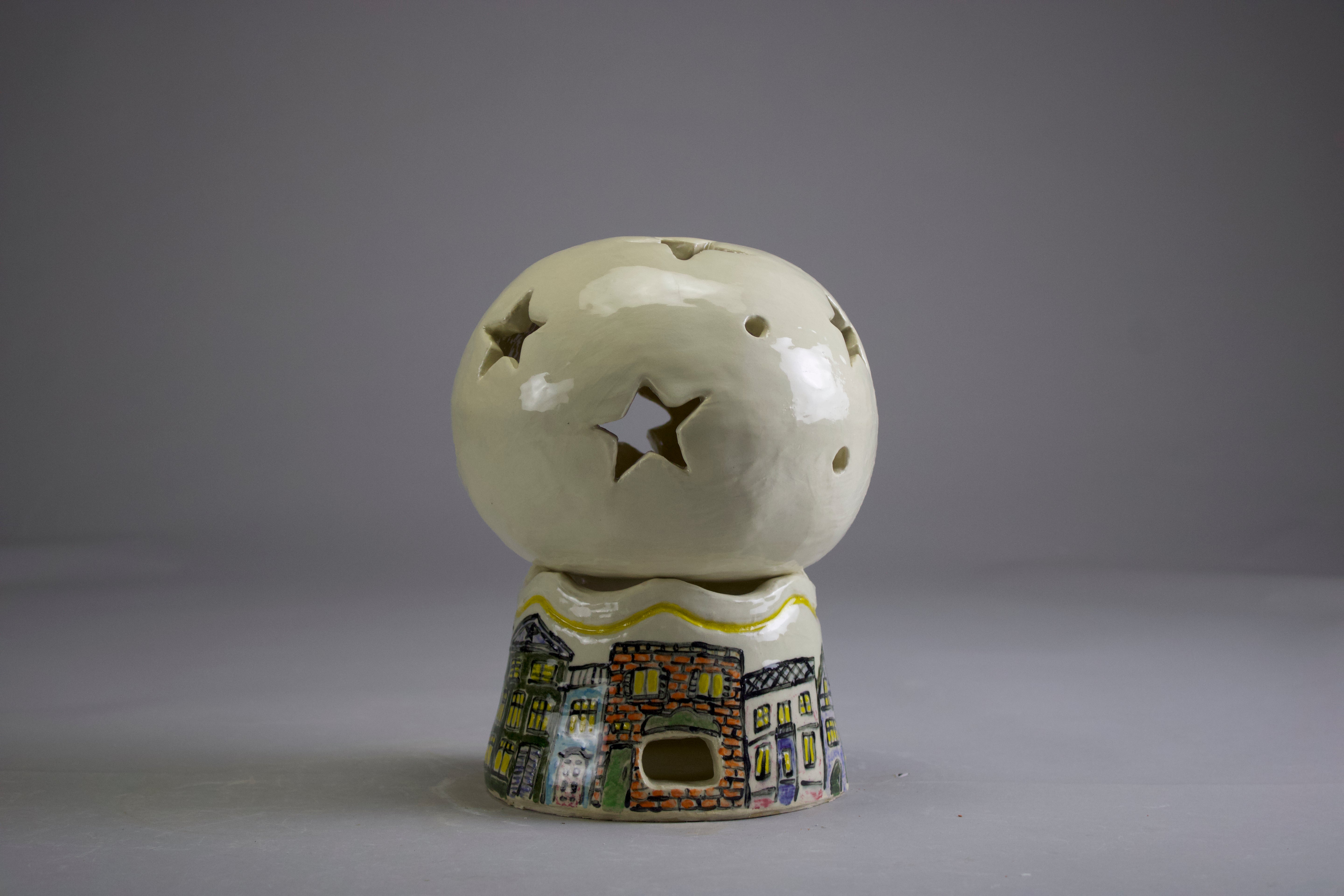 Hand-Built Ceramic Star Light by Sherry Li