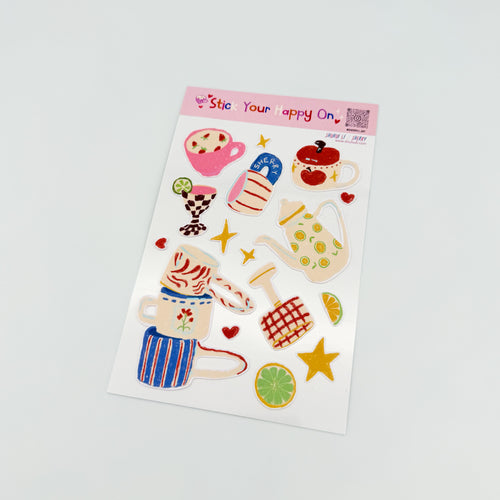 Cute Cups Sticker Sheet by Sherry Li