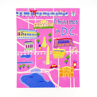 DC Christmas Map Art Print by Sherry Li