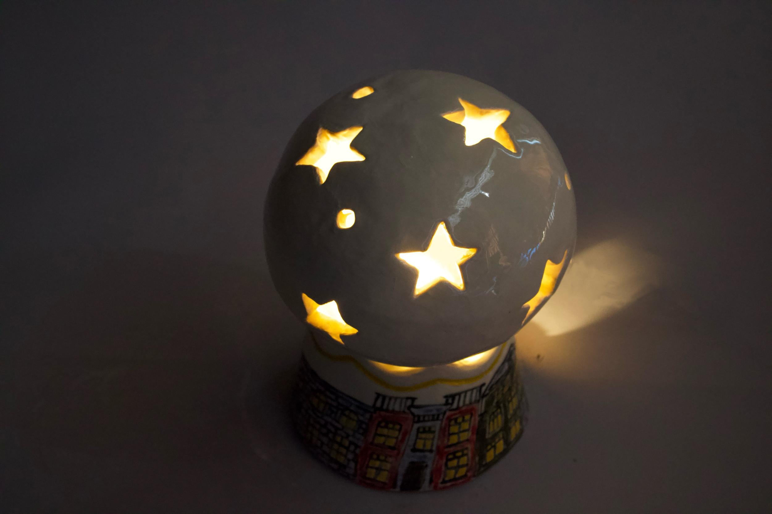 Hand-Built Ceramic Star Light by Sherry Li