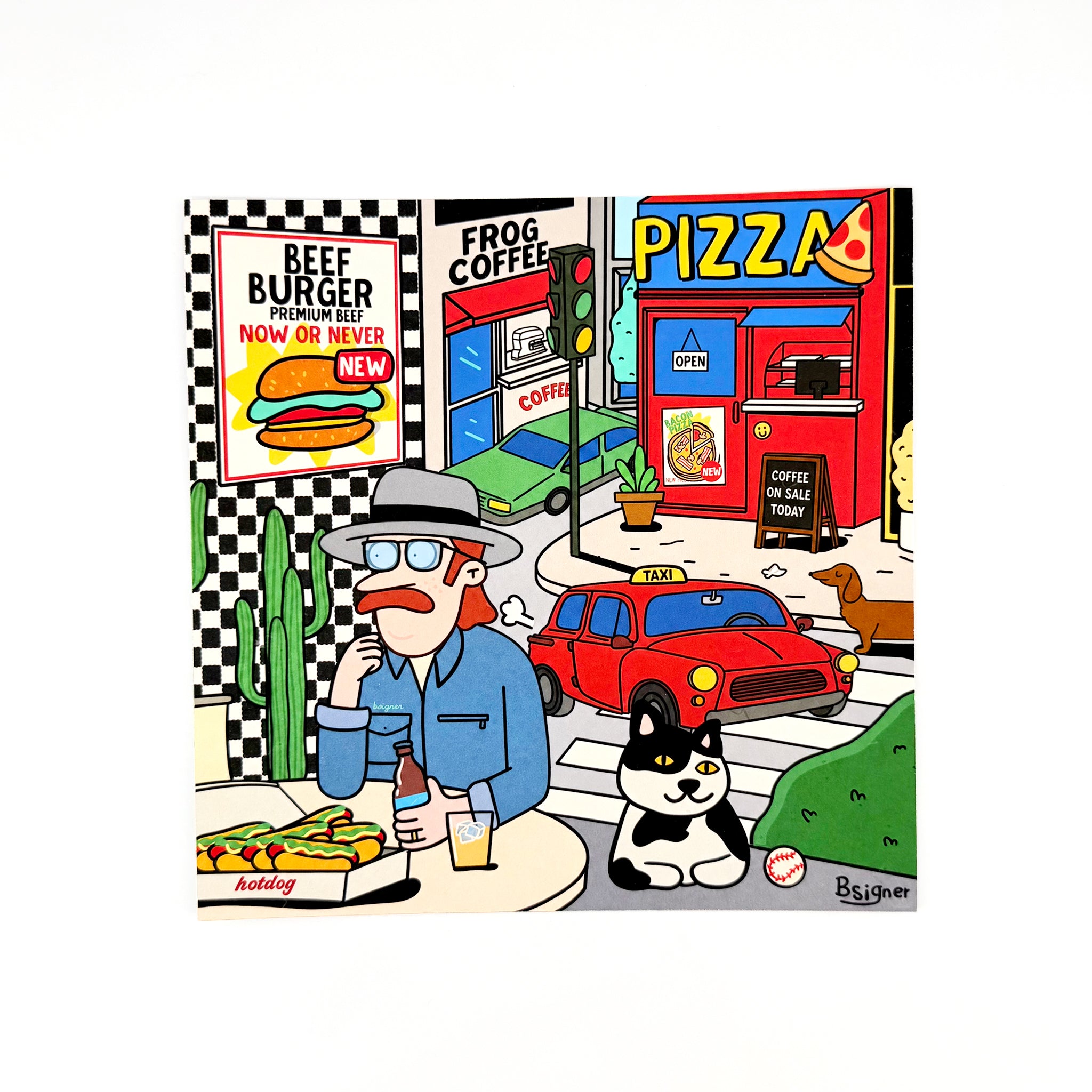 The Corner Pizza Shop Art Print by Bsigner